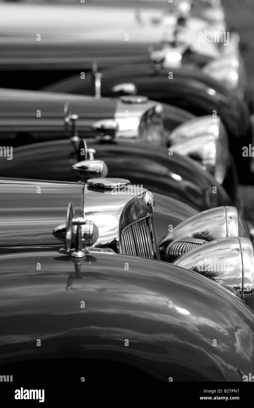 Line-up di trionfo automobili classiche Foto Stock