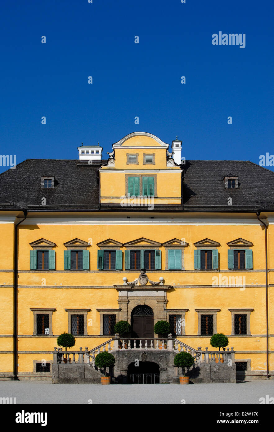 Edificio principale del castello di Hellbrunn a Salisburgo, Austria Foto Stock