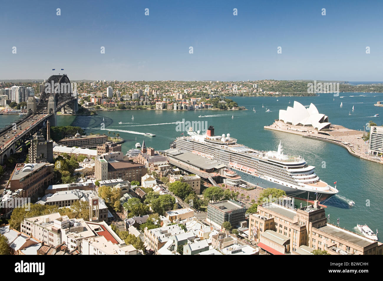Sydney Opera House di Sydney e il Sydney Harbour Bridge Foto Stock