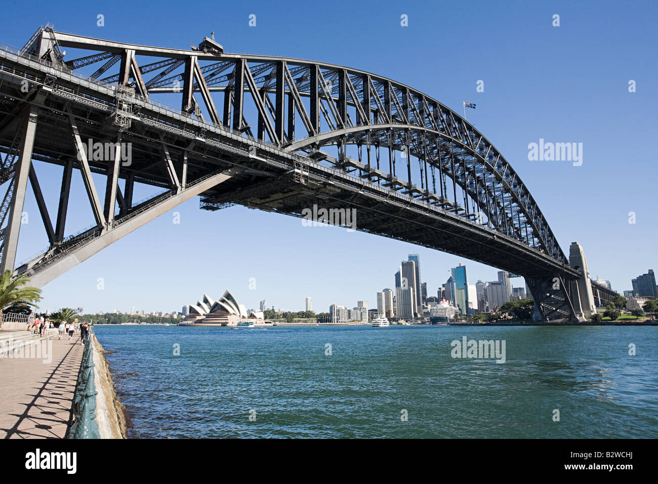 Sydney Opera House di Sydney e il Sydney Harbour Bridge Foto Stock