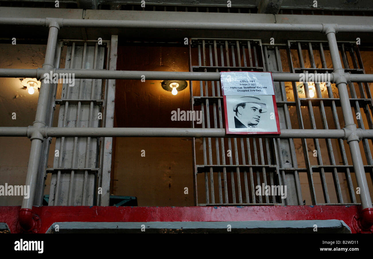 Noi SAN FRANCISCO Alcatraz ex carcere su un isola nella baia di San Francisco la cella di Al Capone foto GERRIT DE HEUS Foto Stock