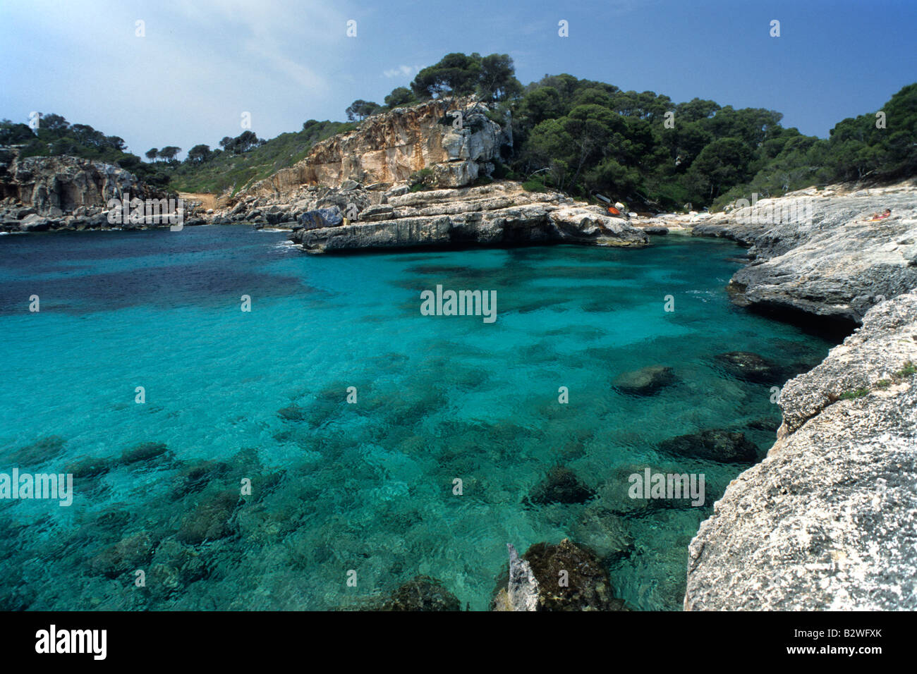 Spagna, Maiorca, Cala de S'Almonia a sud della costa est Foto Stock