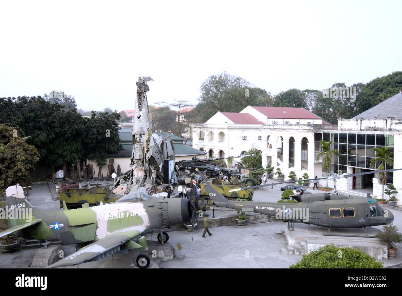 Display di aeromobili Museo di Storia Militare Hanoi Vietnam Foto Stock