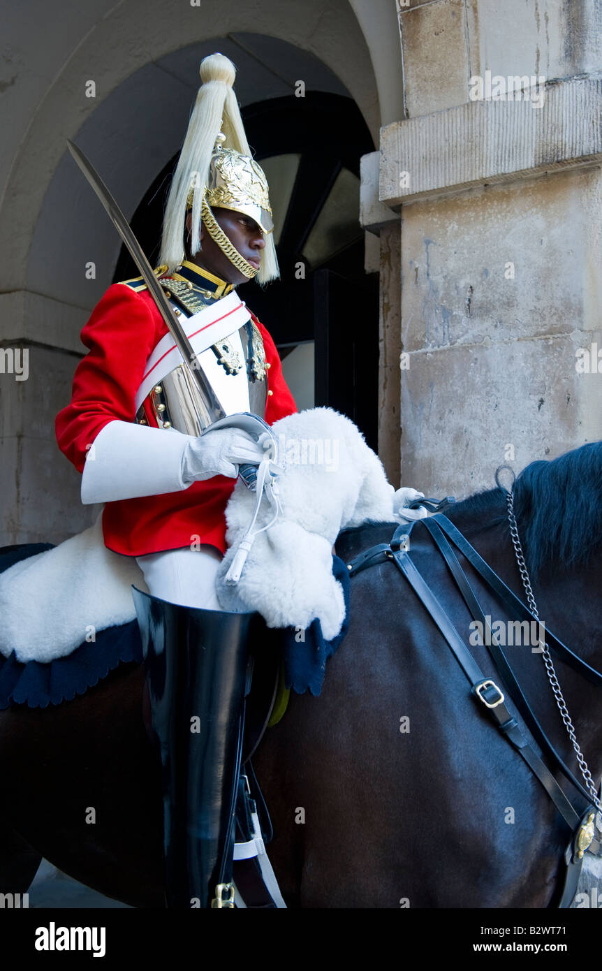 Londra una sentinella del Horse Guards palace Foto Stock