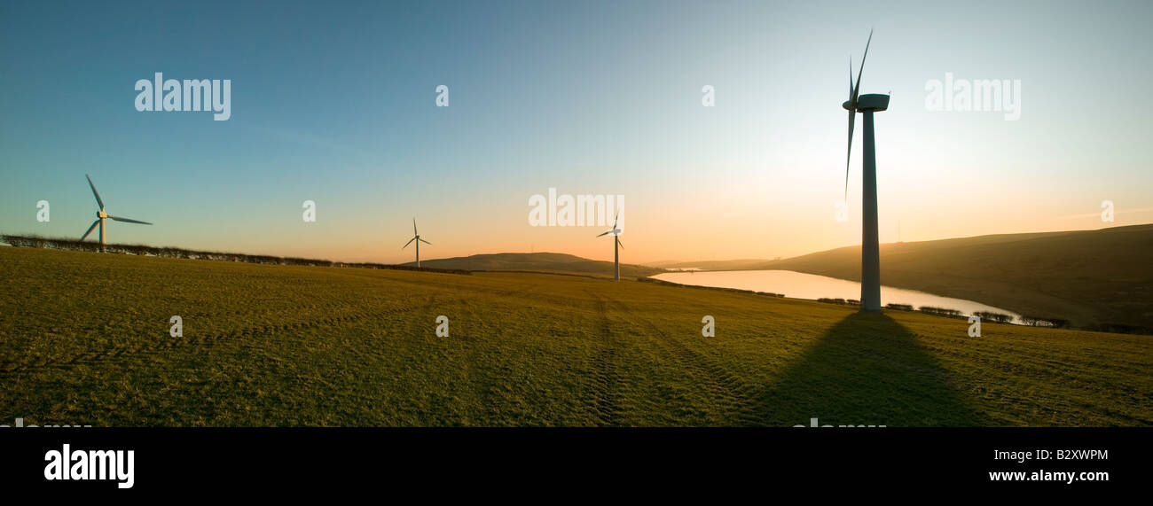 Le turbine eoliche Vestas a Harlock Hill per centrali eoliche, Ulverston, Cumbria, Regno Unito Foto Stock