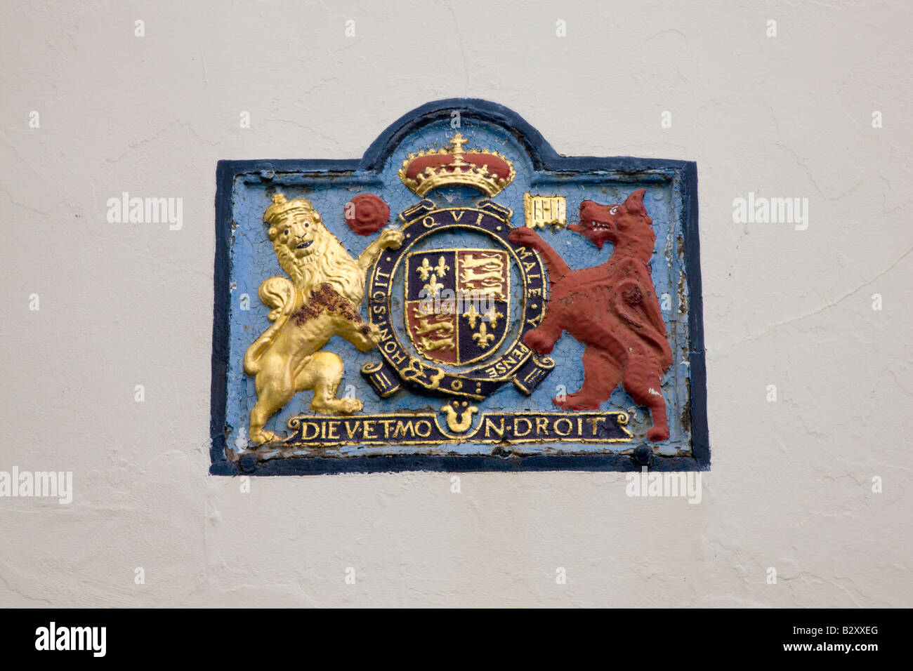 Stemma reale in Sandwich Kent Foto Stock