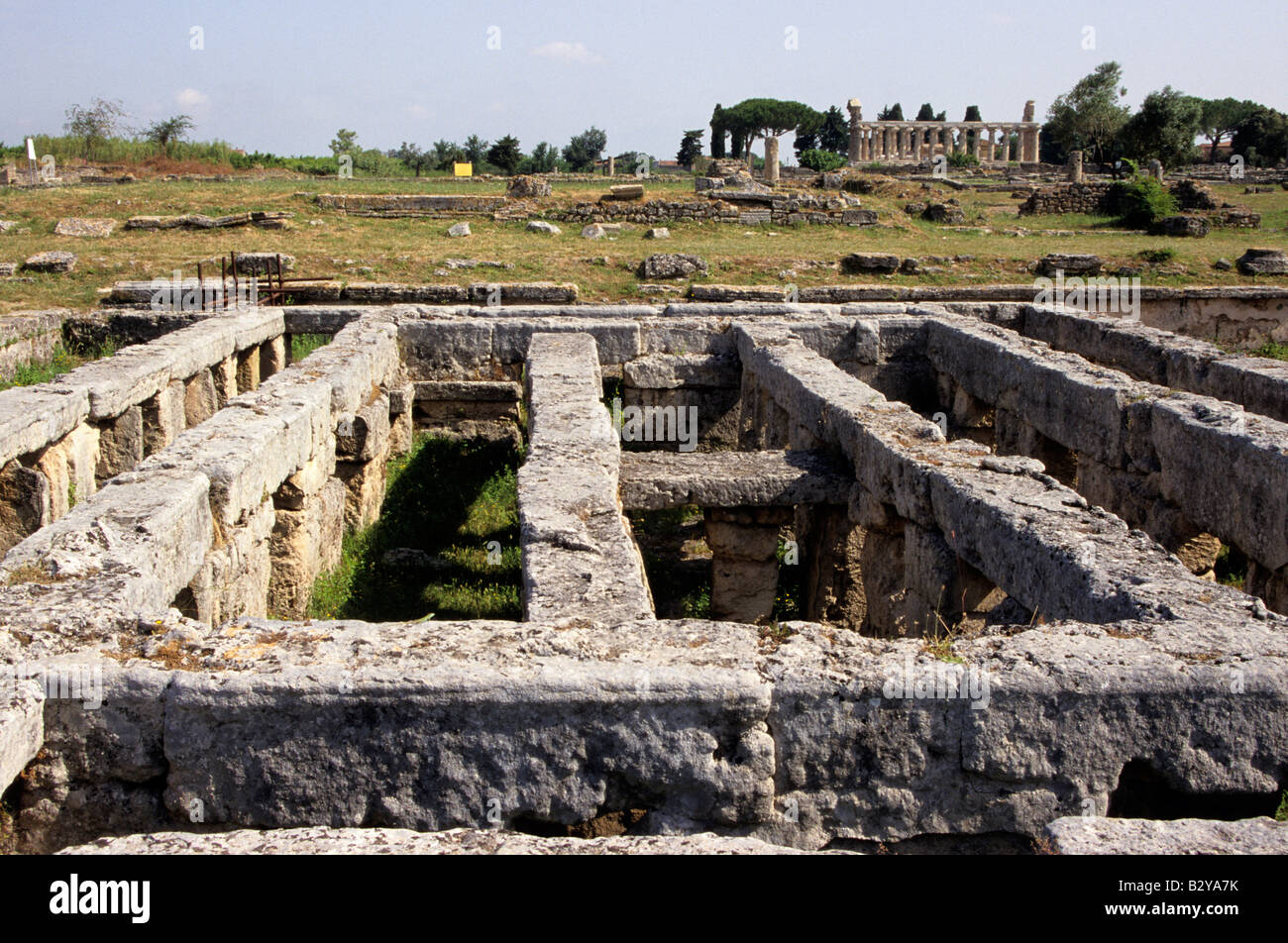 L'Europa, Italia, campania, paestum, il tempio di Cerere Foto Stock