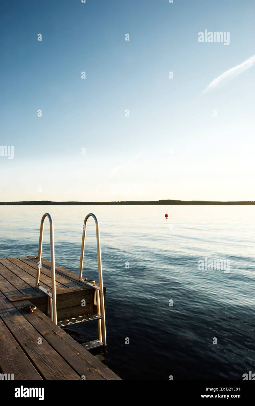 Luogo di nuoto dal lago Päijänne, Asikkala, Finlandia Foto Stock