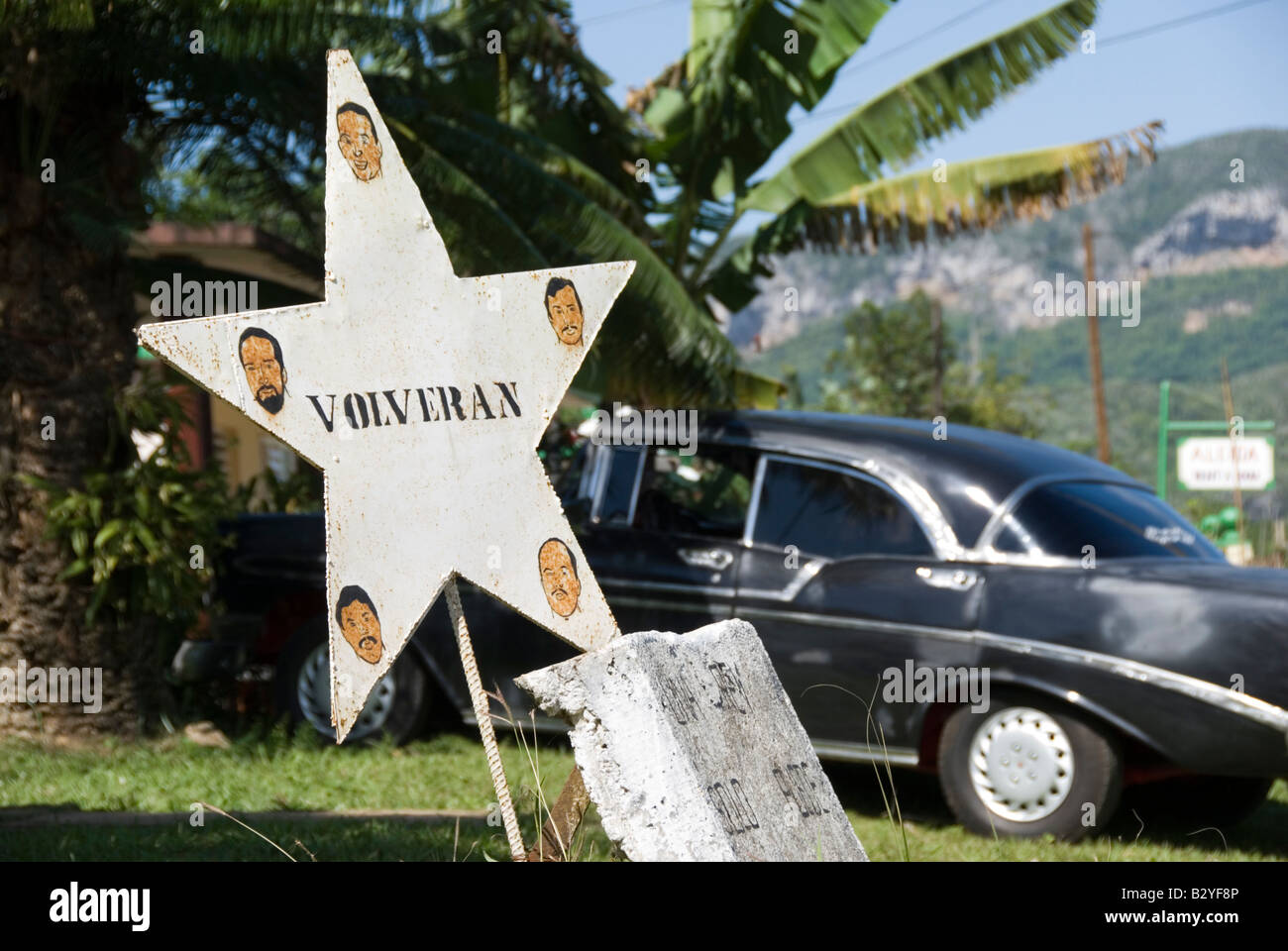 Omaggio ai cinque cubani Los Cincos Volveran. Cuba Foto Stock