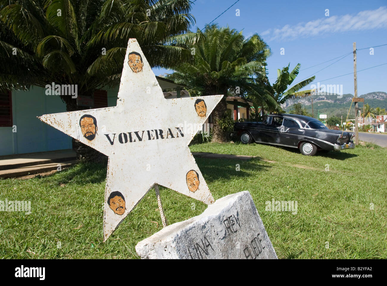 Omaggio ai cinque cubani Los Cincos Volveran. Cuba Foto Stock