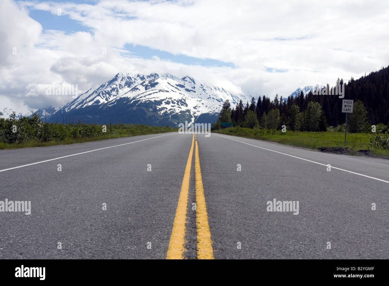 Questa è la strada per nulla, Alaska. Foto Stock