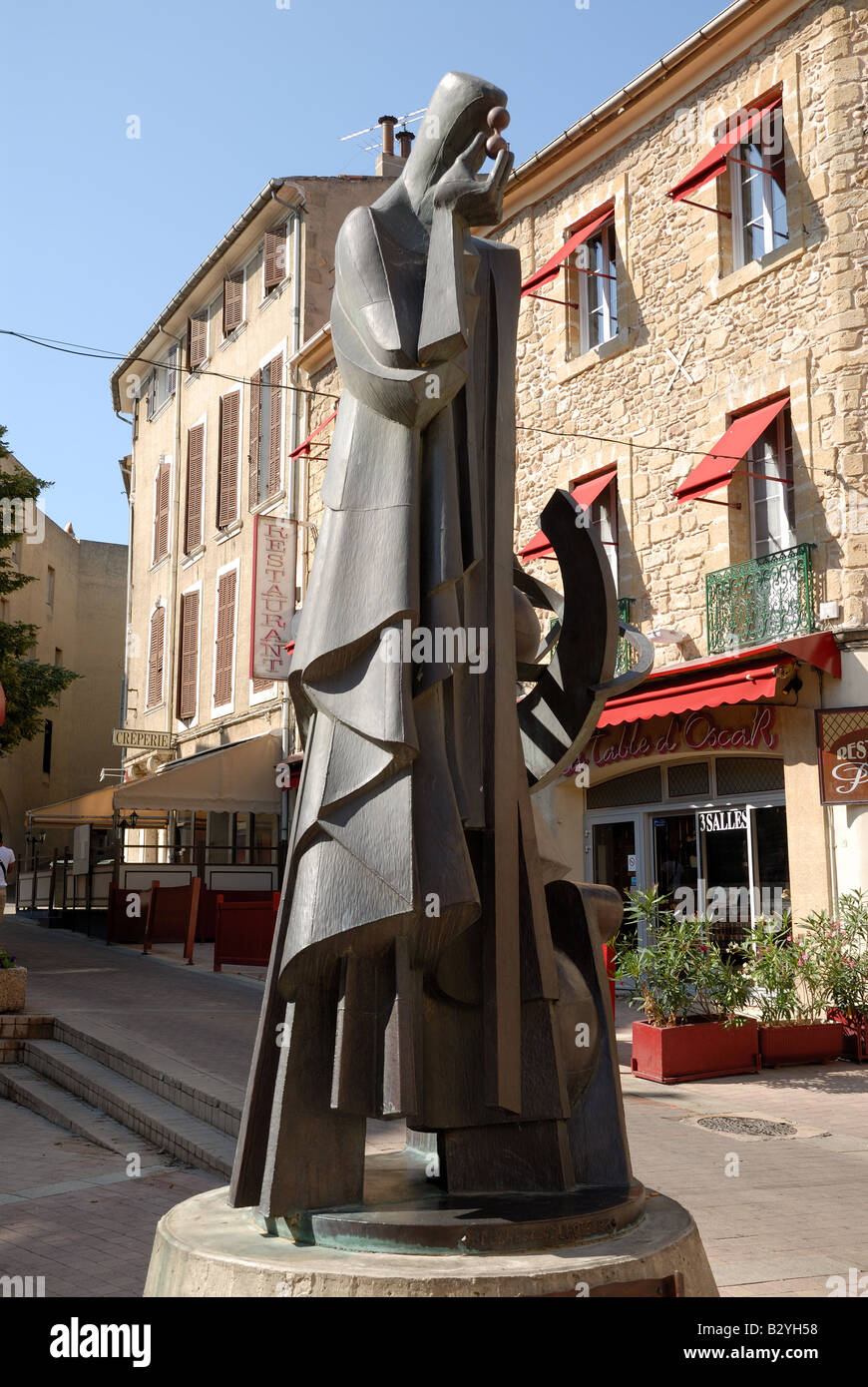 Statua di Nostradamus in Salon-de-Provence, Francia Foto Stock