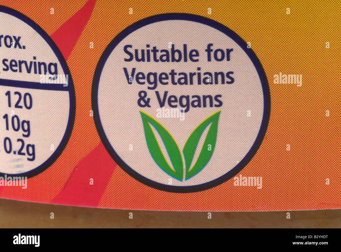 Etichetta alimentare Foto Stock