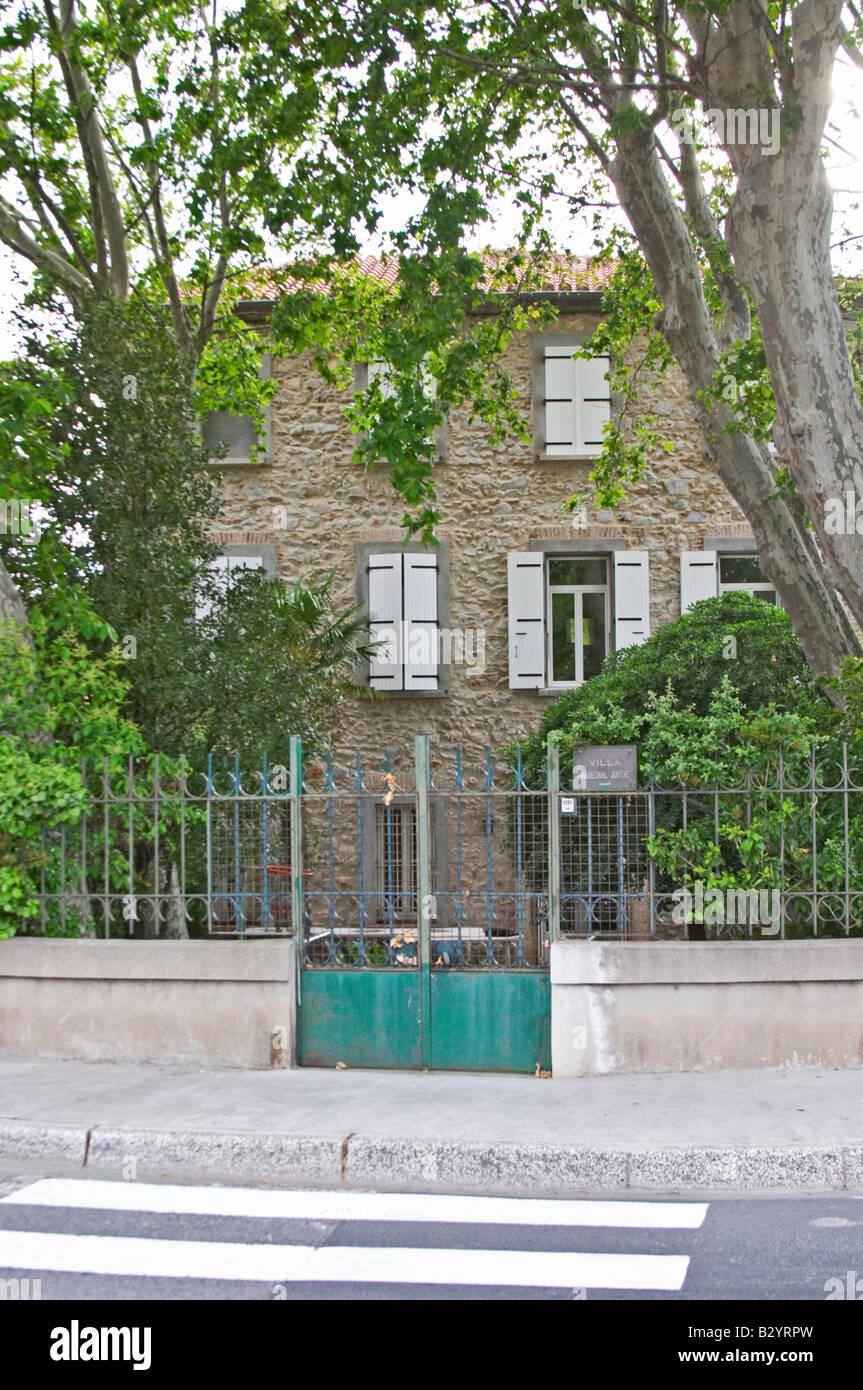 La casa di Marechal Generale Joseph Jacques Cesaire Joffre. Rivesaltes town, Roussillon, Francia Foto Stock