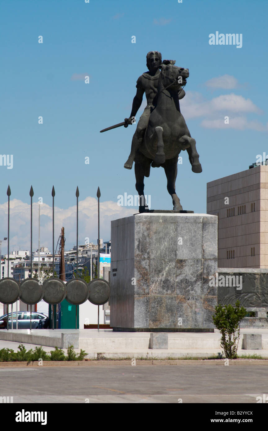 Statua di Alessandro il Grande. Salonicco, Macedonia, Grecia Foto Stock