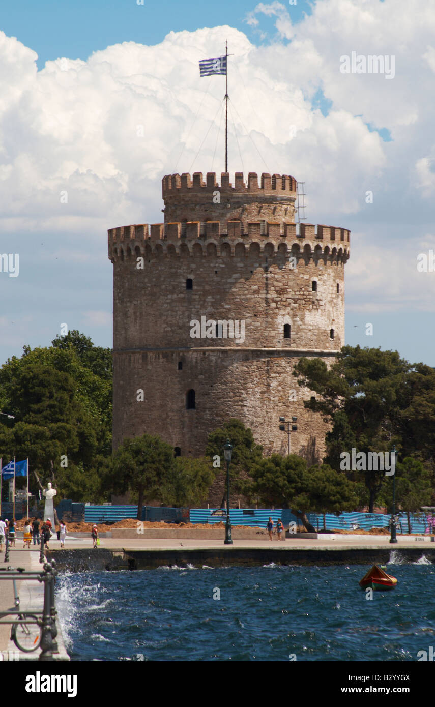 La Torre Bianca. Salonicco, Macedonia, Grecia Foto Stock