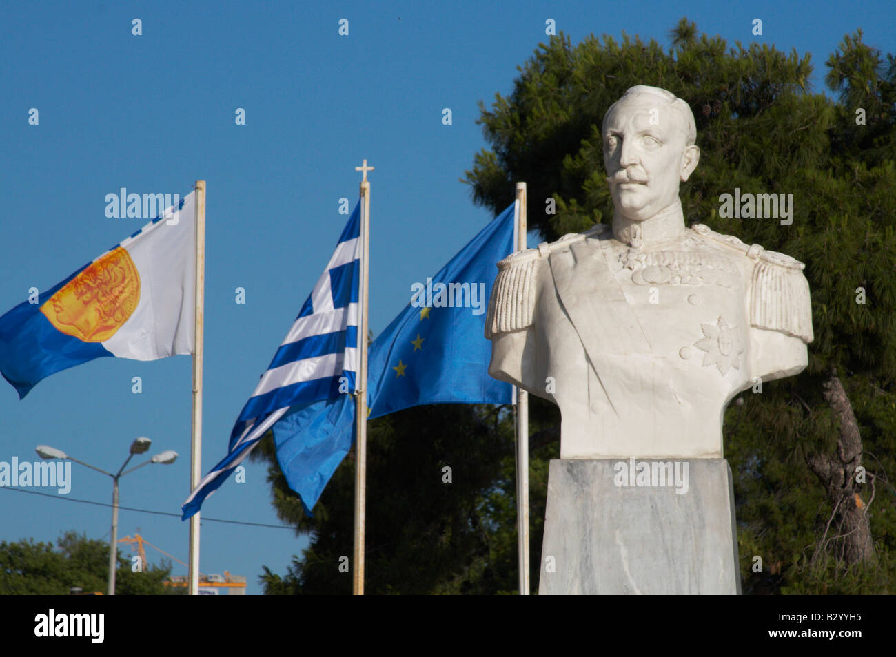 Statua di N Botsis, 18 octobre 1912. Salonicco, Macedonia, Grecia Foto Stock