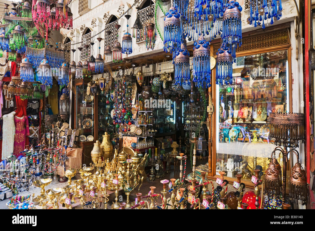 Bazaar di Khan Al-Khalili, Il Cairo, Egitto Foto Stock