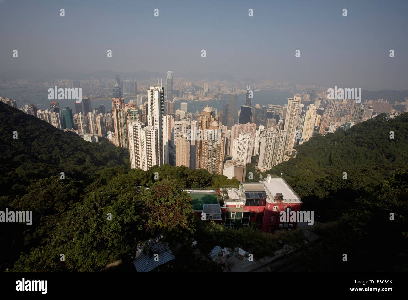 Hong Kong da Victoria Peak Kowloon, Hong Kong, Cina Foto Stock