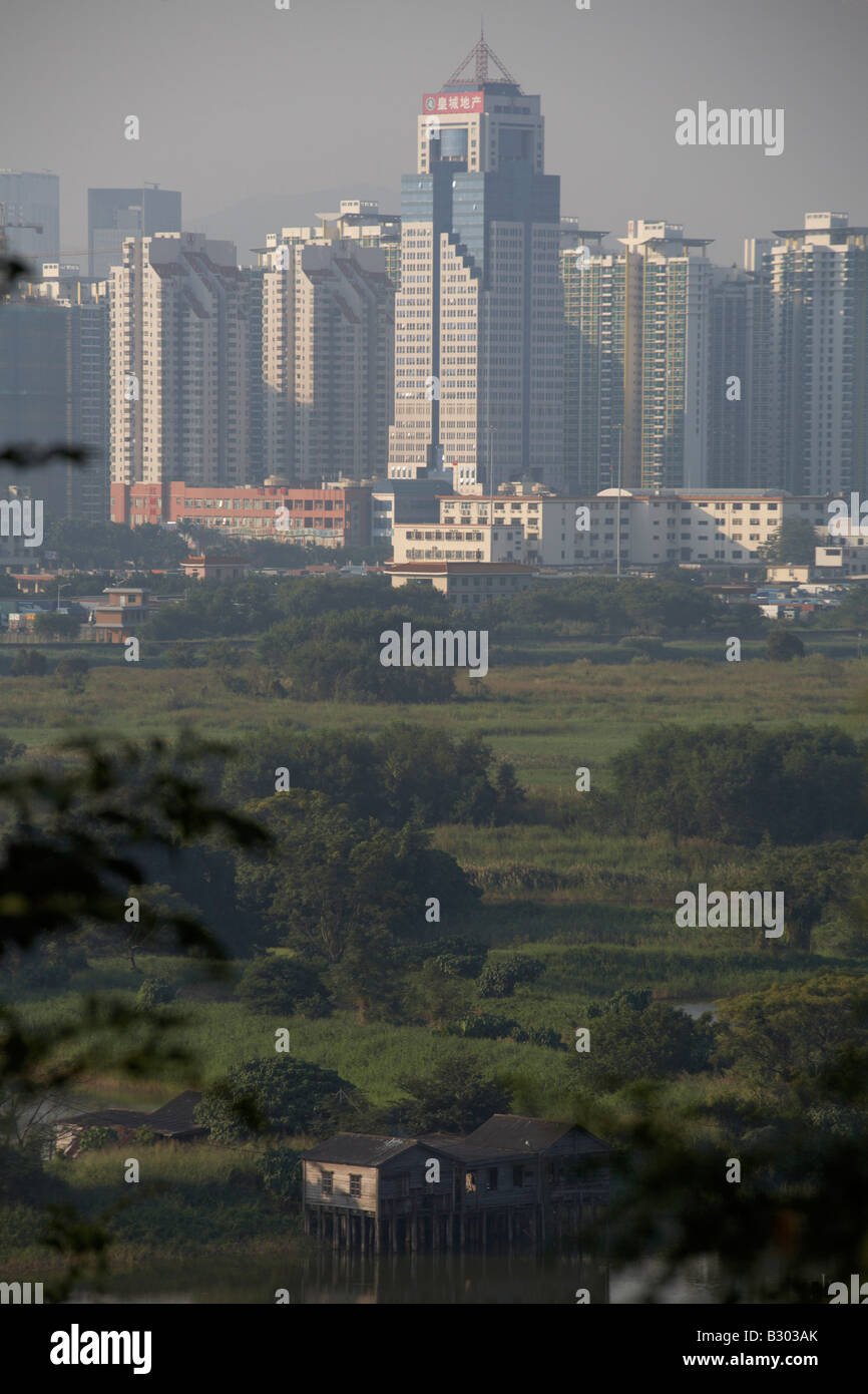 Shenzhen, Lok Ma Chau, Nuovi Territori, Guangdong, Cina Foto Stock