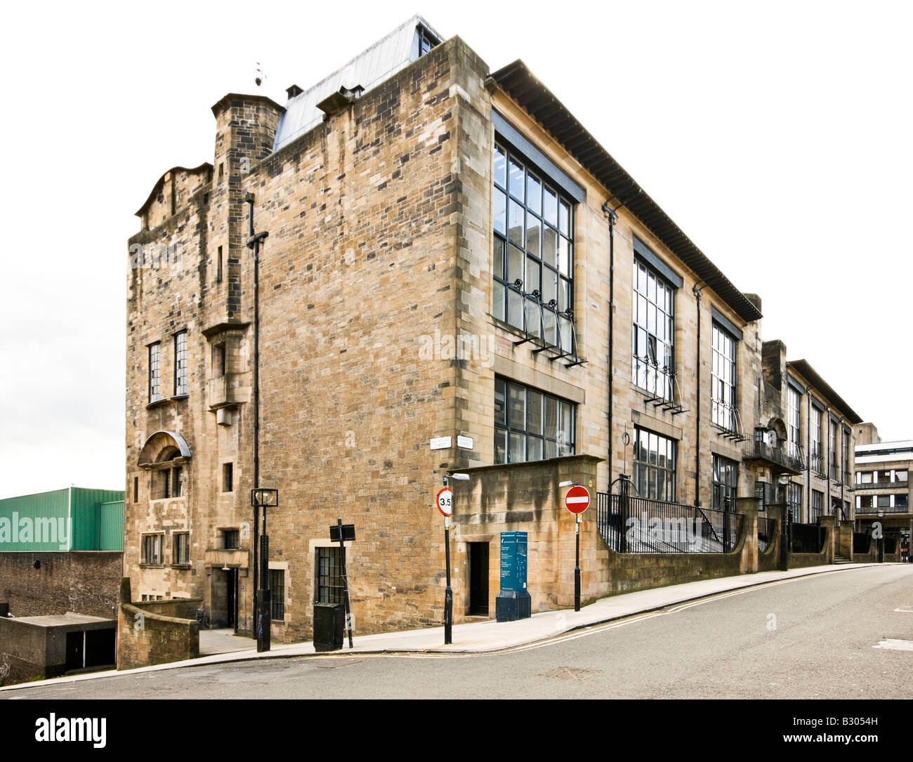 Charles Rennie Mackintosh progettato Glasgow School of Art in Renfrew Street Glasgow visto dall'estremità est Foto Stock