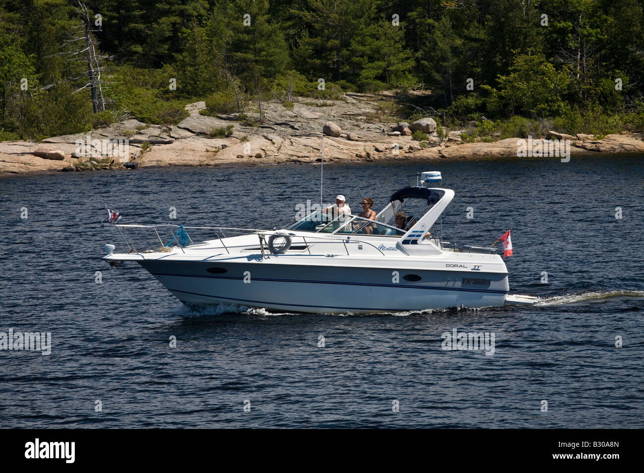 Il motoscafo su Georgian Bay, Ontario, Canada. Foto Stock