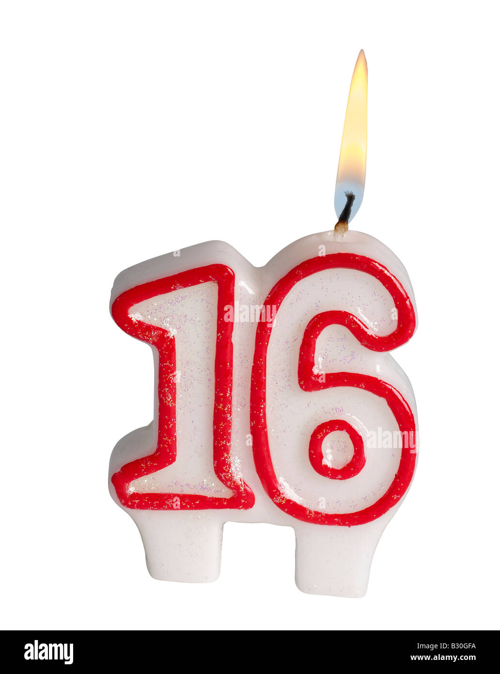 Numero 16 candela Foto Stock