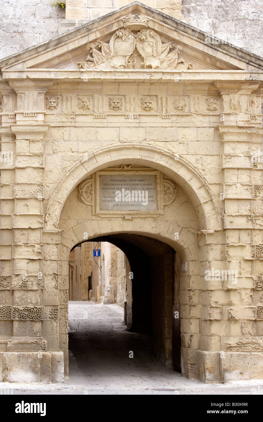 I Greci Gate Mdina Malta Foto Stock