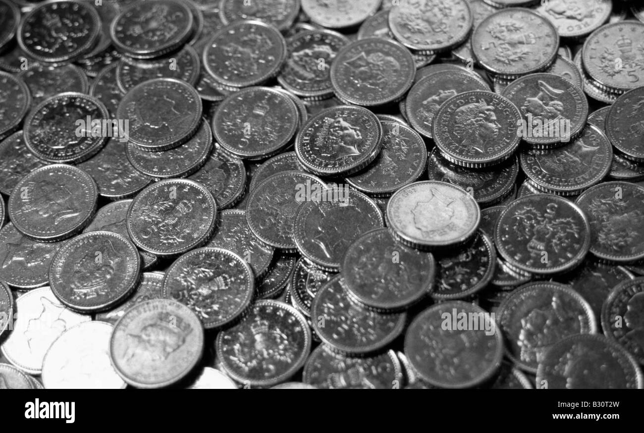 Regno Unito 5 pence pezzi Foto Stock