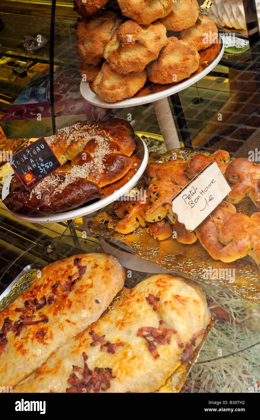 Finestra di panetteria francese Foto Stock