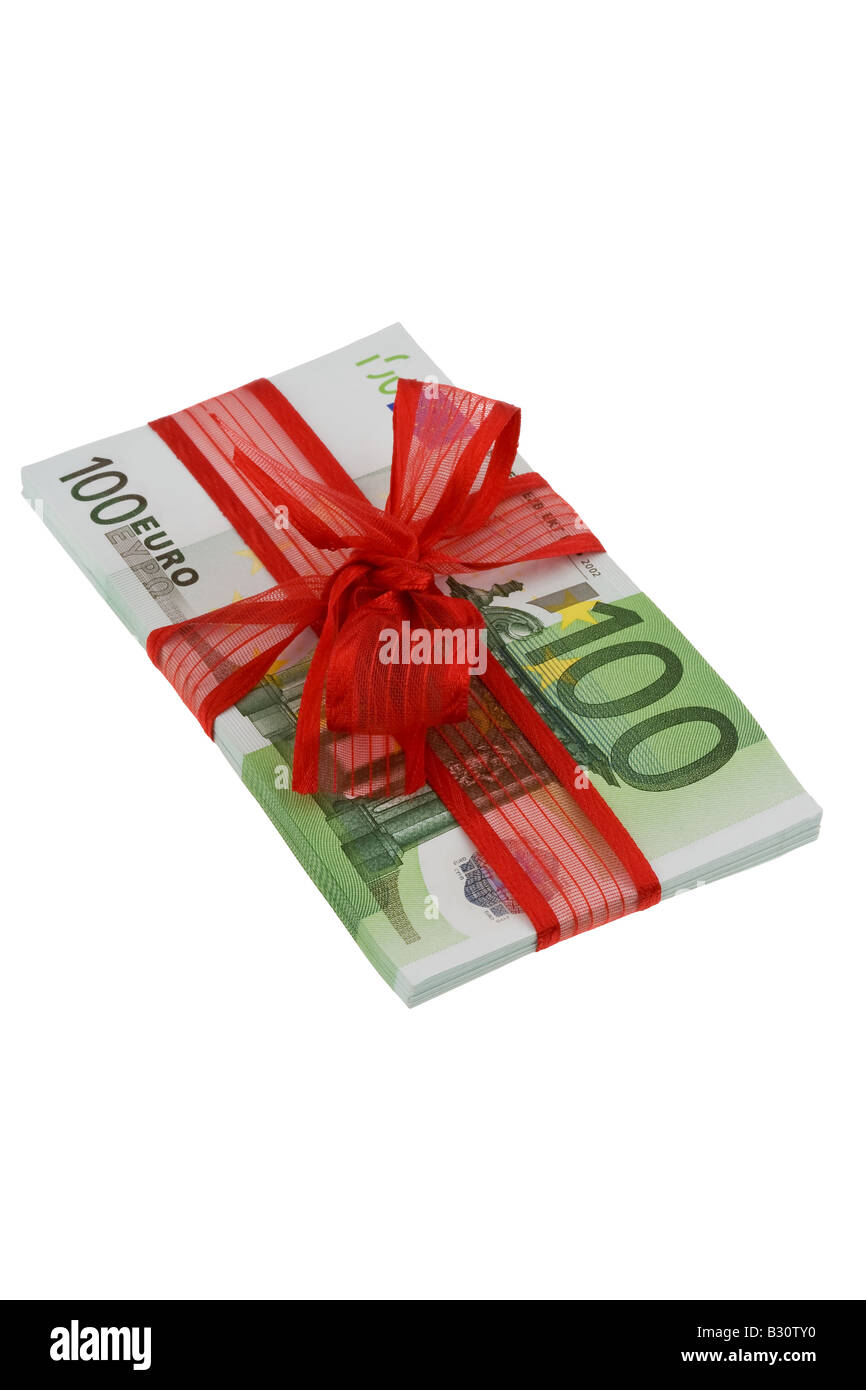 Palo con 100 banconote in euro Foto Stock