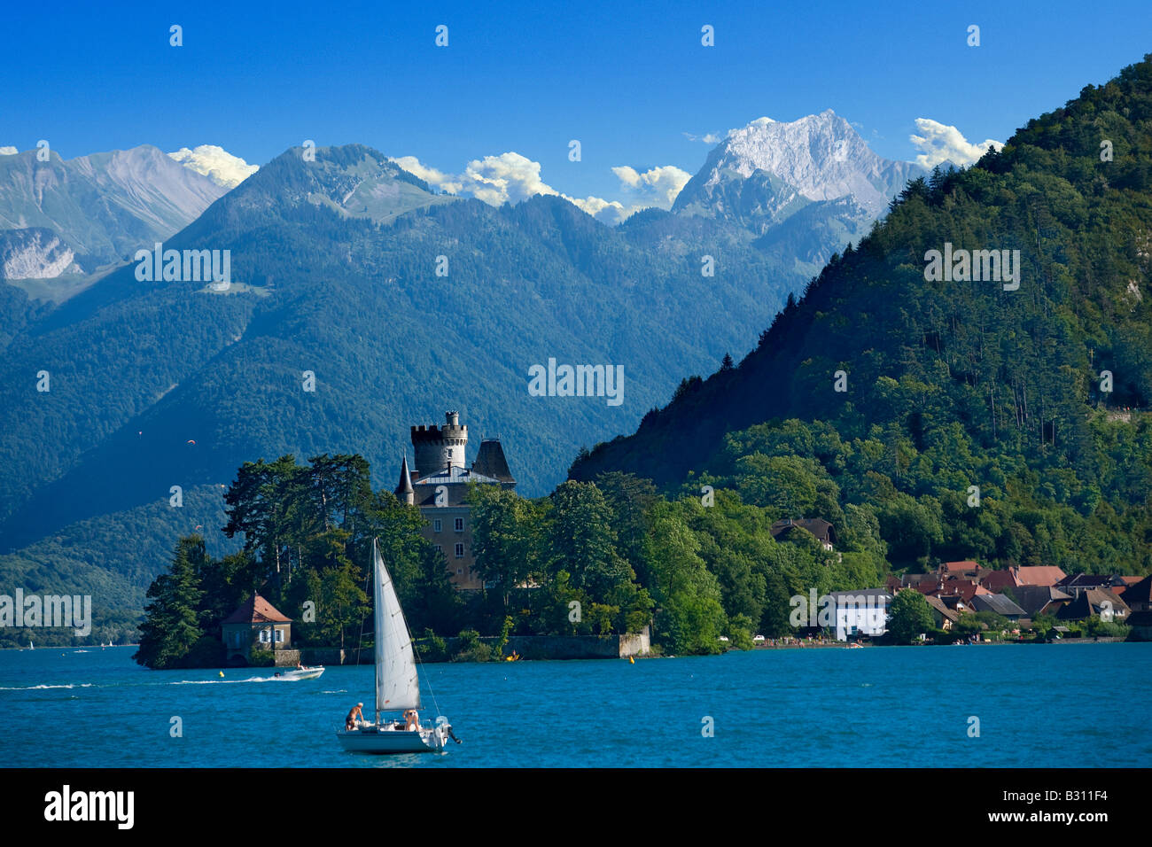 Il lago di Annecy Savoie Francia Foto Stock