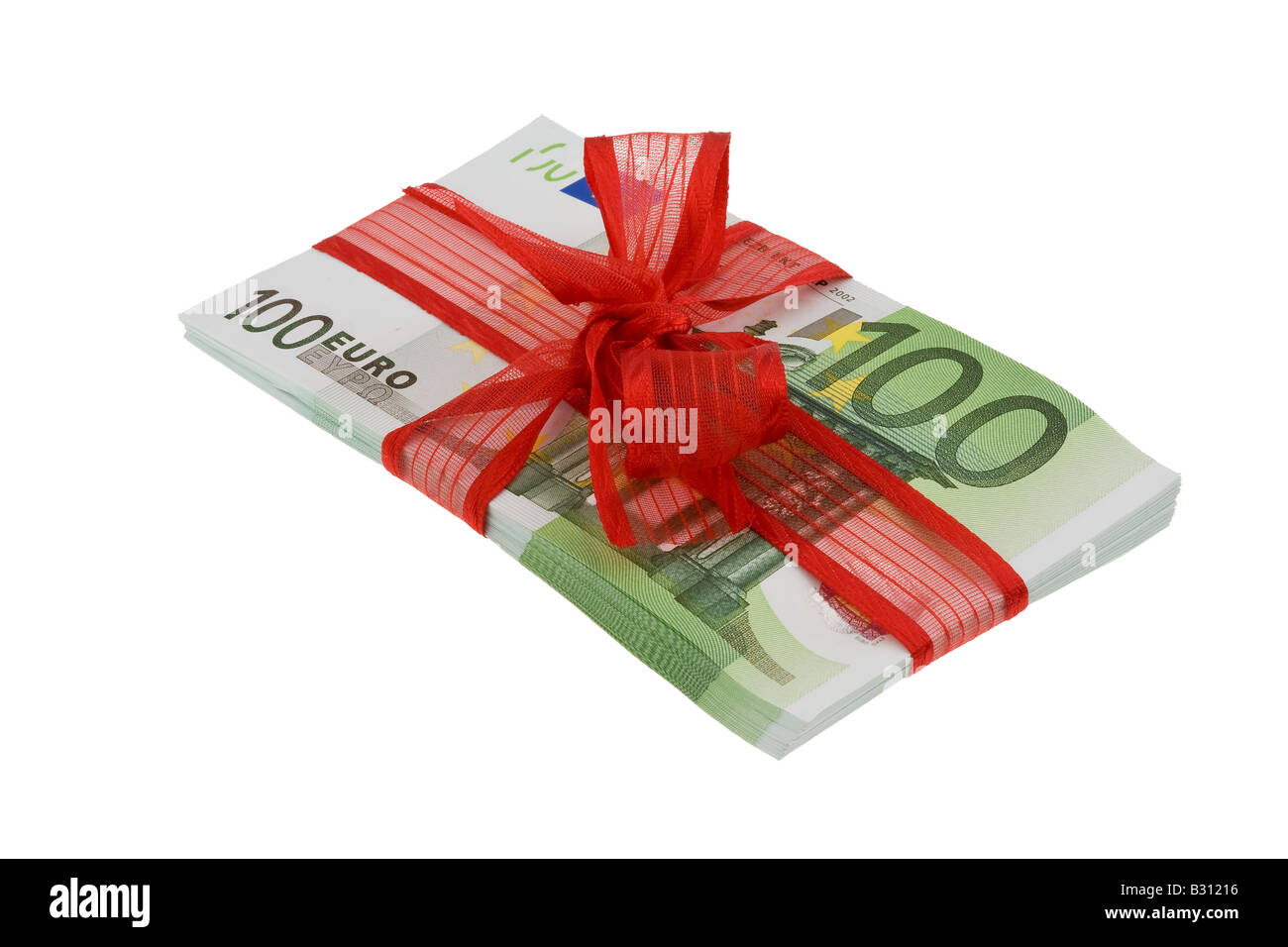 Palo con 100 banconote in euro Foto Stock