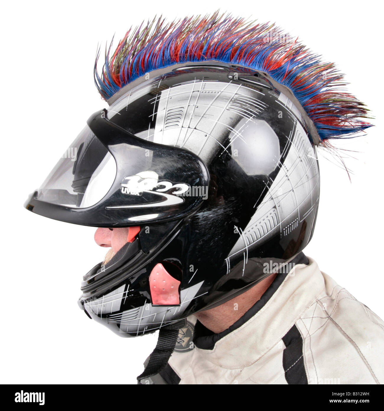 Quod biker con casco Foto Stock