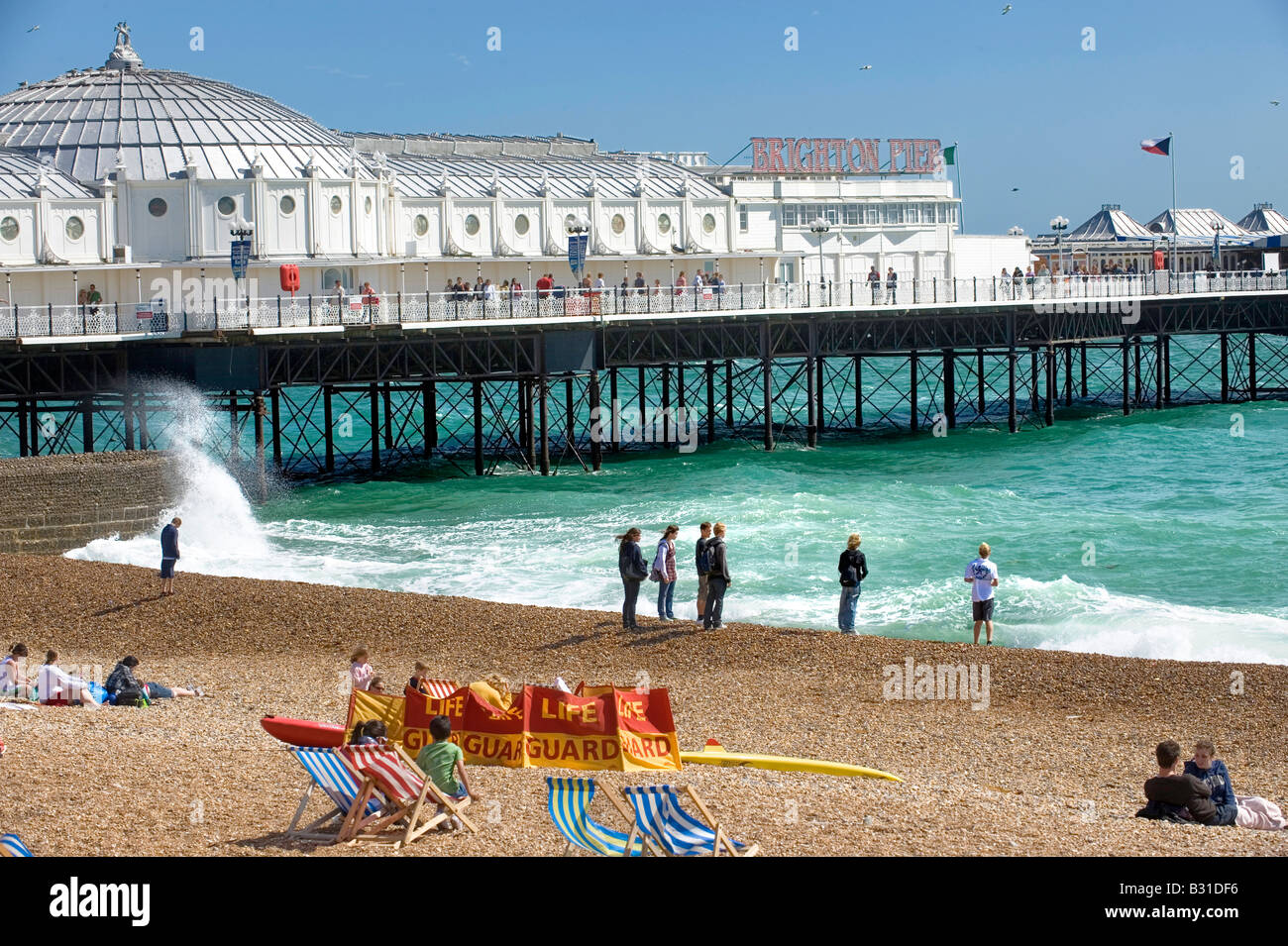 La spiaggia di Brighton,Pier, South Coast, England, Regno Unito Foto Stock
