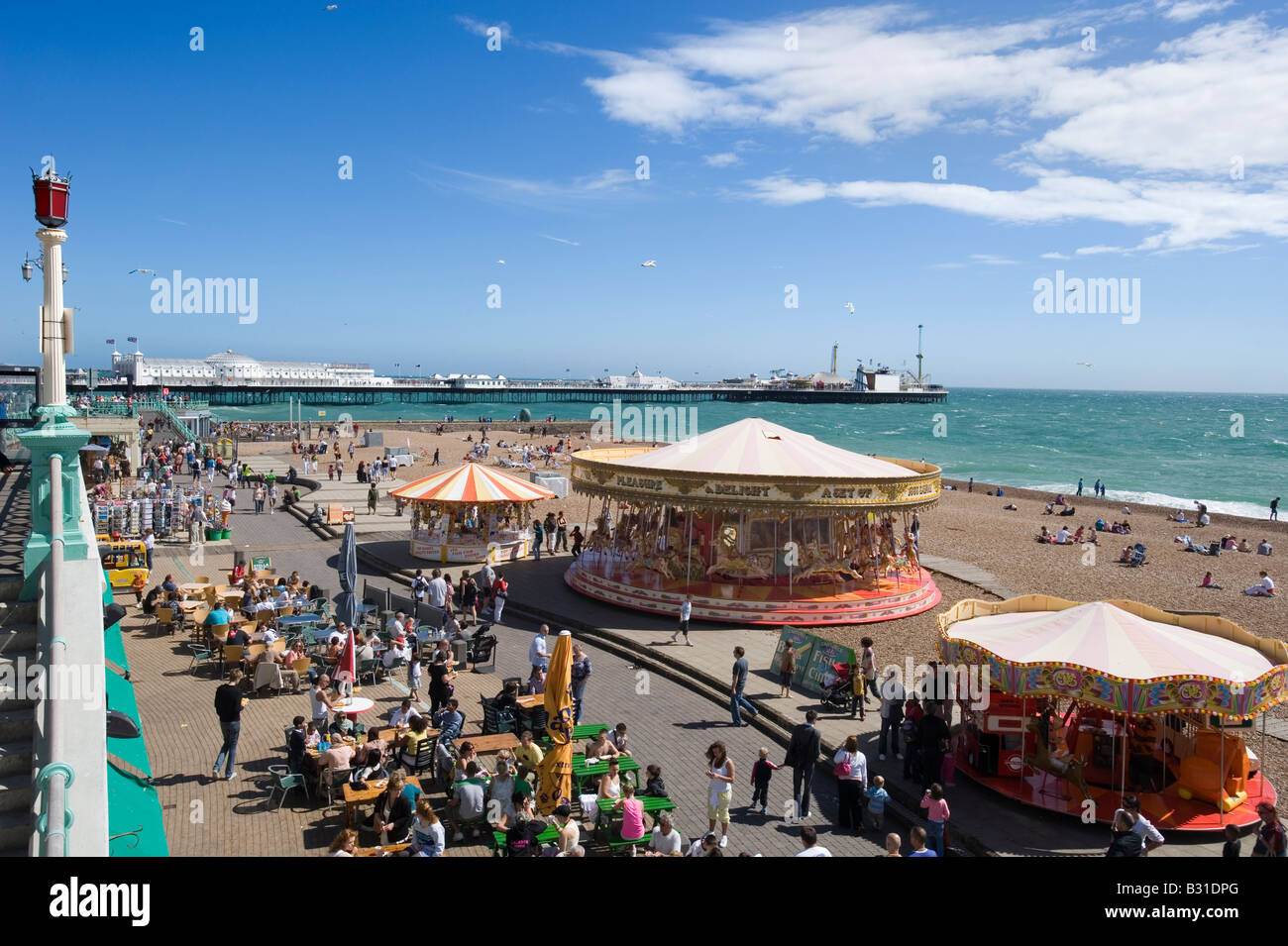 La spiaggia di Brighton,Pier, South Coast, England, Regno Unito Foto Stock