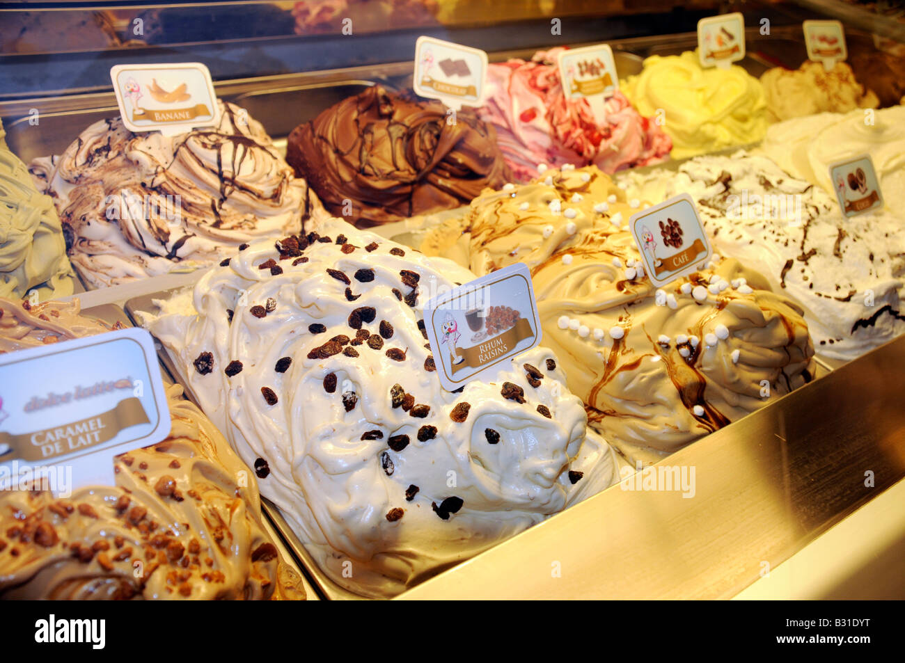 Il francese di gelato in stallo Foto Stock