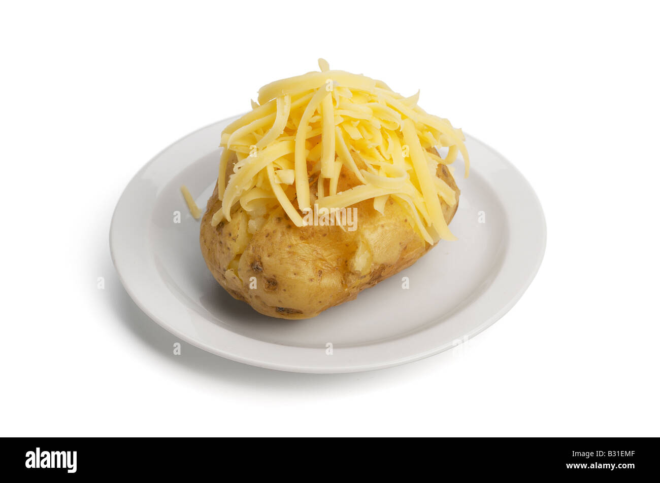Patate al forno con formaggio cheddar Foto Stock
