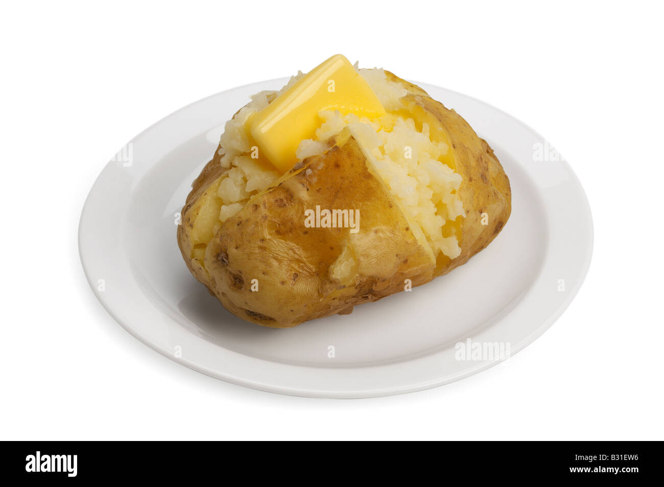 Patate al forno con burro Foto Stock