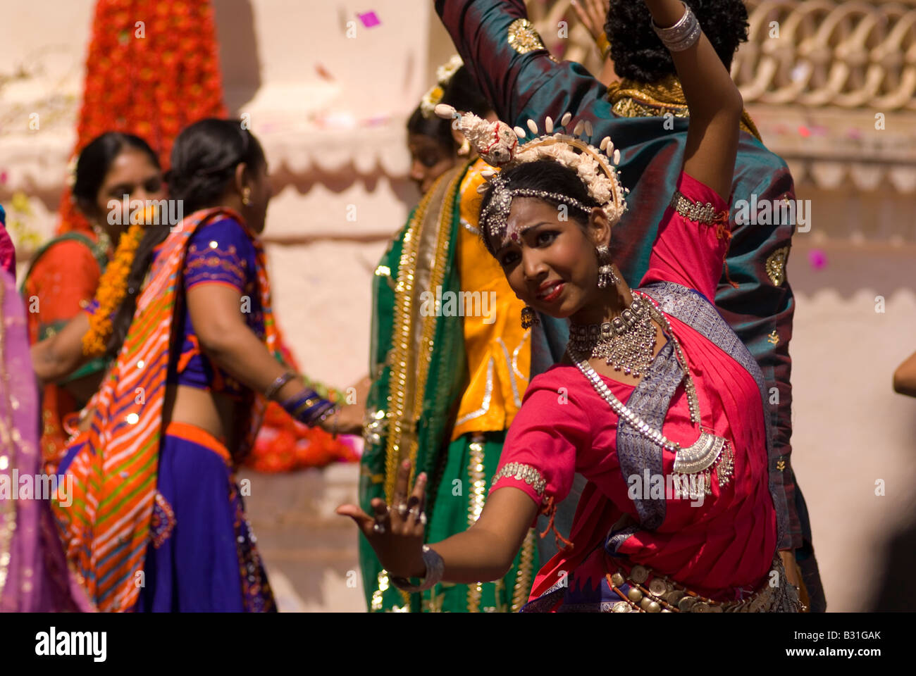 Riprese di 'il ghepardo ragazze : un mondo' presso il Palazzo di Città, Udaipur, Rajasthan, India, subcontinente, Asia Foto Stock