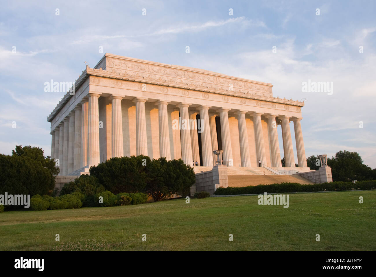 Il Lincoln Memorial, il monumento al Presidente Abraham Lincoln, sul National Mall di Washington DC. Foto Stock