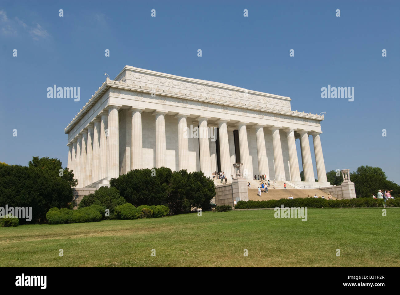 Il Lincoln Memorial, il monumento al Presidente Abraham Lincoln, sul National Mall di Washington DC. Foto Stock