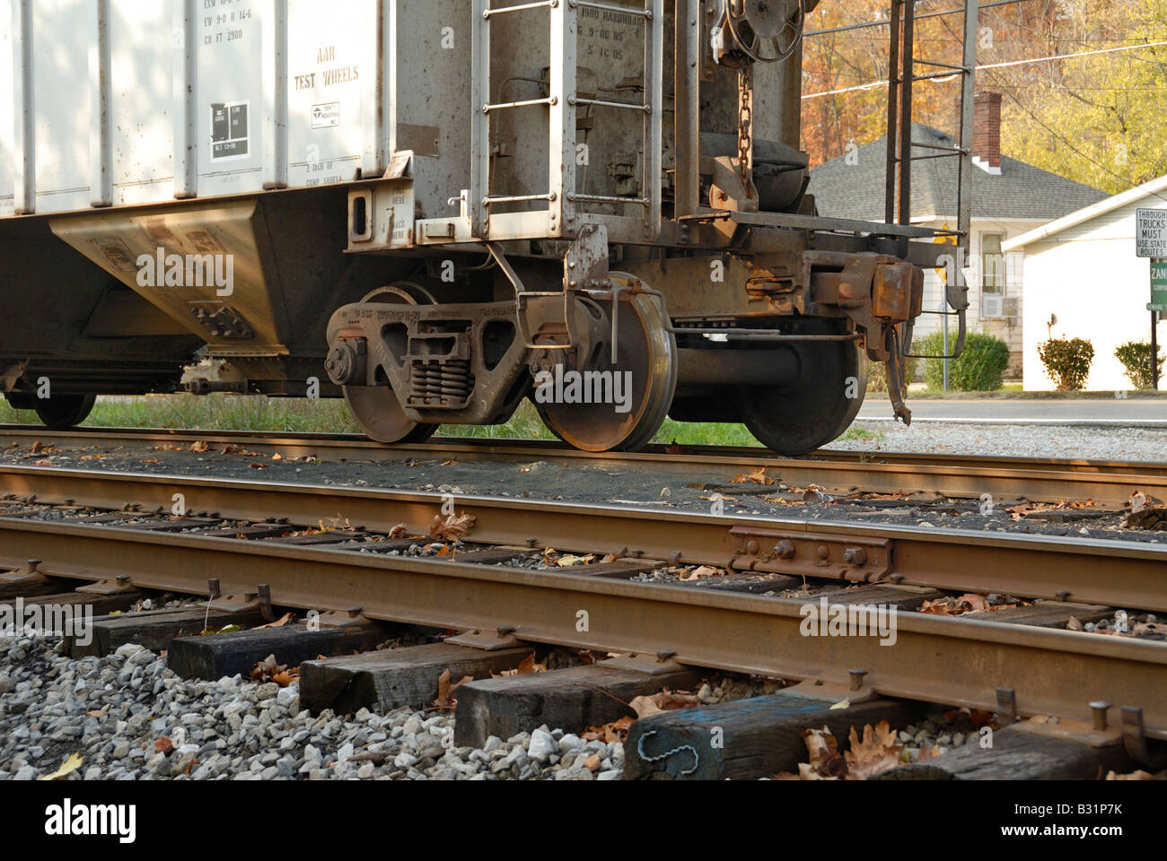 Vagone ferroviario ruote Foto Stock