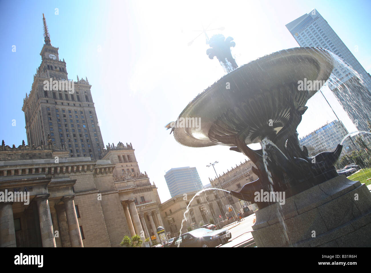 Varsavia, Warszawa, Polonia, Palazzo della Cultura e della scienza, Palac Kultury i Nauki Foto Stock