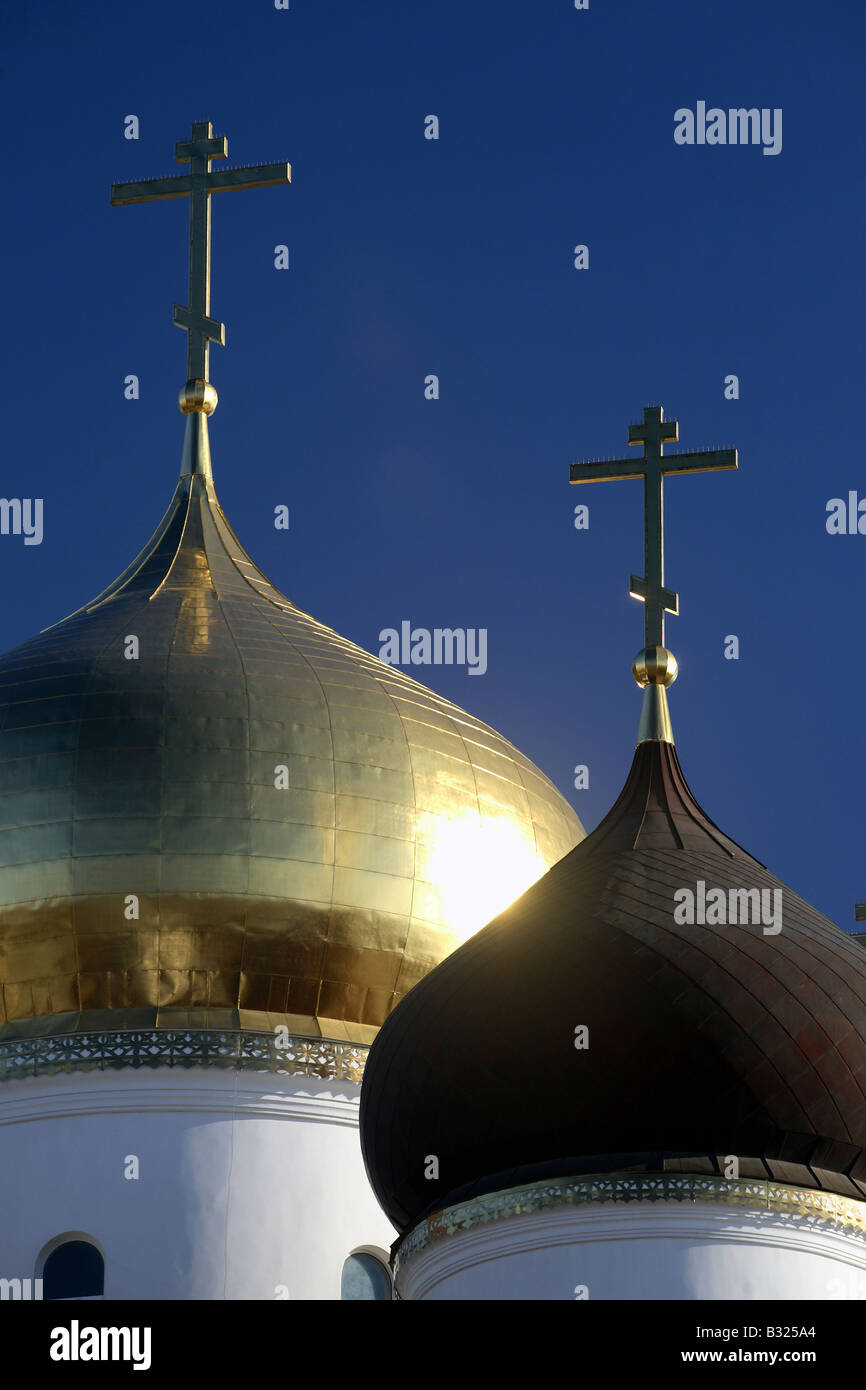 La cupola dorata tetto del monastero Uspensky, Odessa, Ucraina Foto Stock
