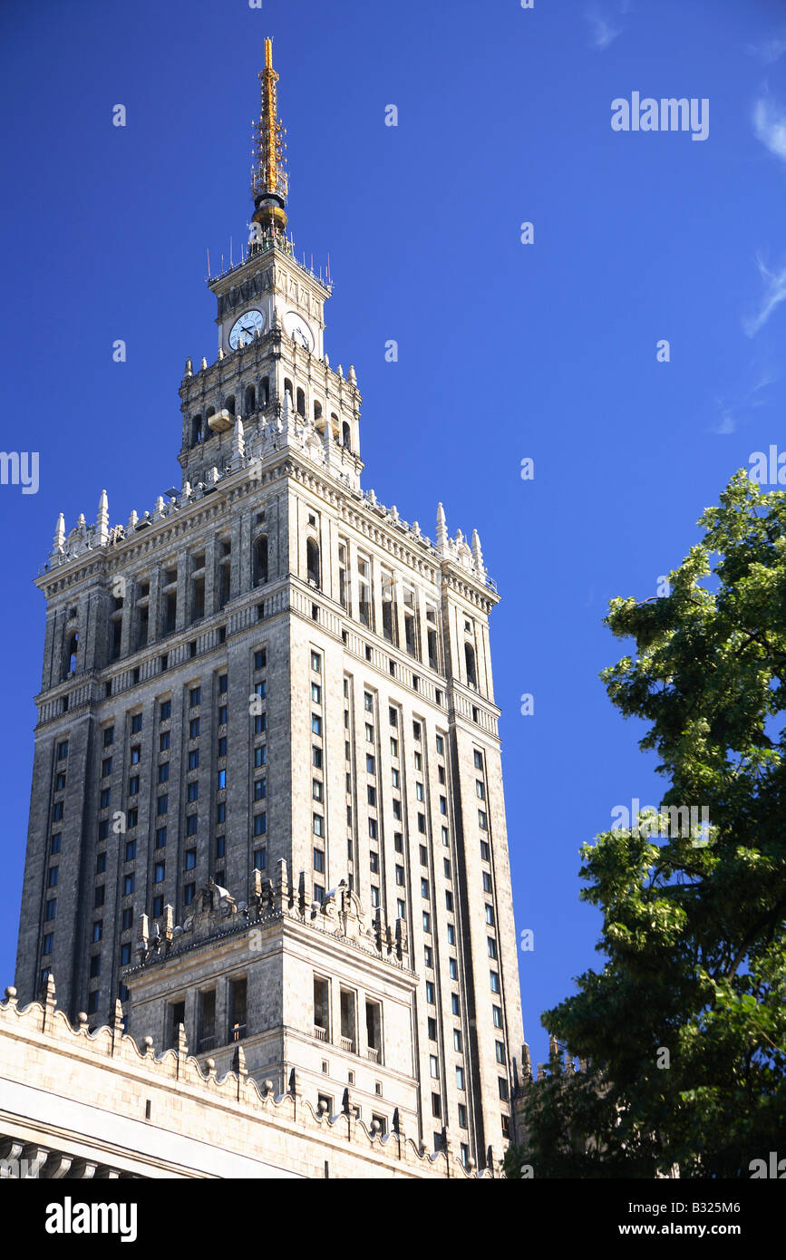 Varsavia, Warszawa, Polonia, Palazzo della Cultura e della scienza, Palac Kultury i Nauki Foto Stock