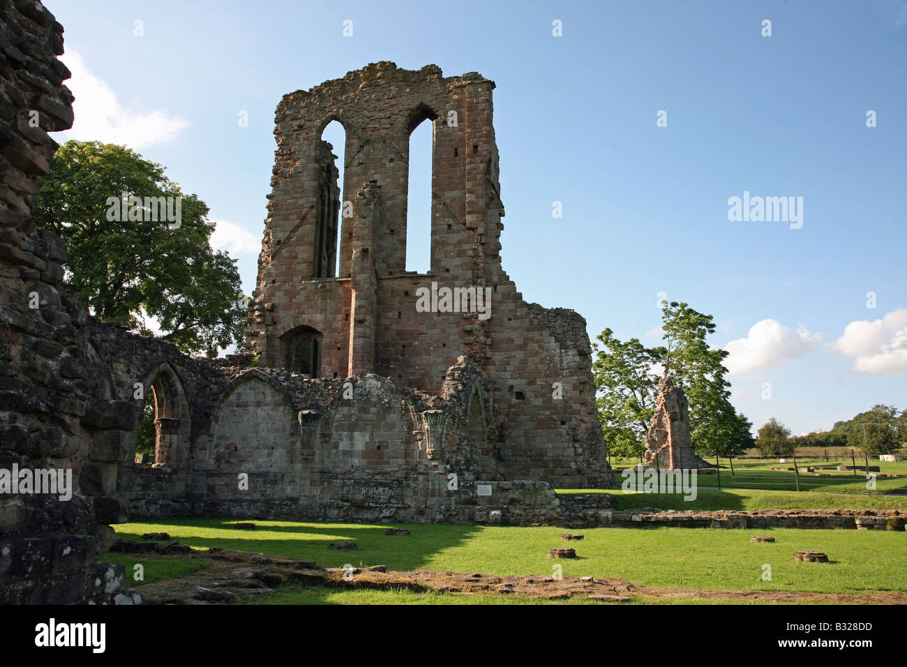 L'inglese del sito del patrimonio delle rovine di Croxden Abbey a Croxden tra Cheadle e Uttoxeter Staffordshire Foto Stock