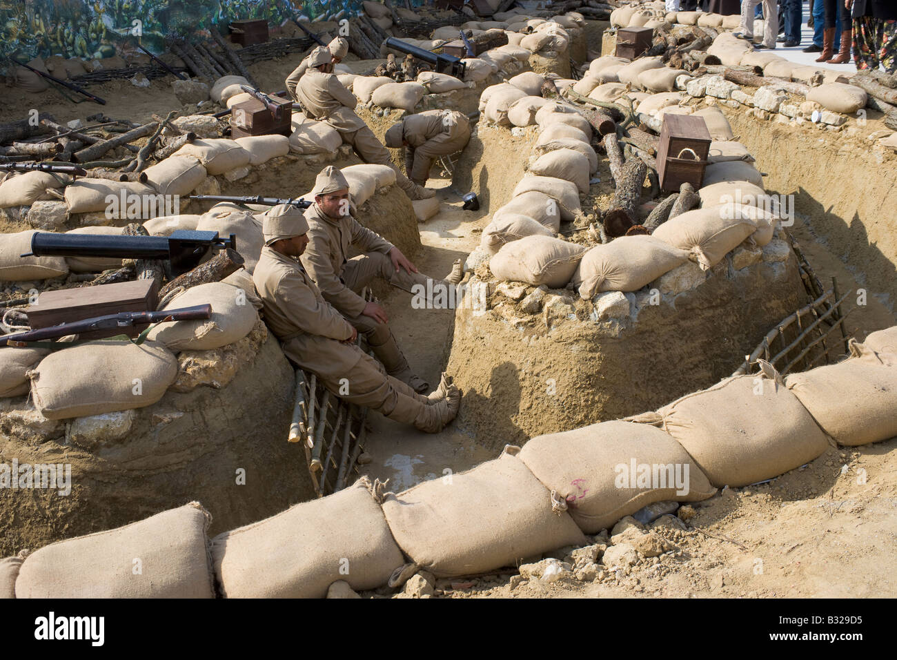 Drammatizzazione della battaglia di Gallipoli Canakkale Turchia Foto Stock