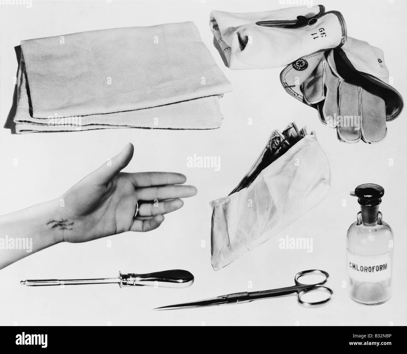 La prova del crimine del secolo mistero Foto Stock