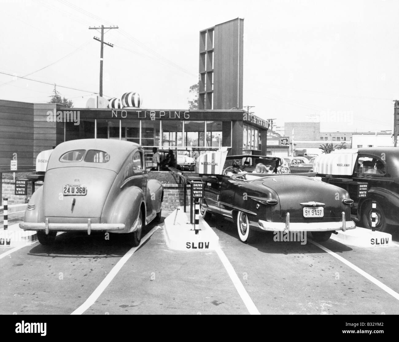 Drive-in ristorante 'via', Los Angeles, CA, luglio 10, 1948 Foto Stock